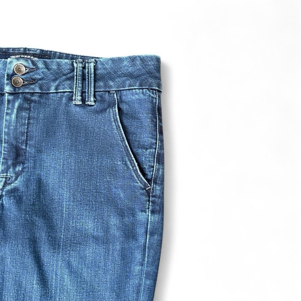 Lucky Brand Size 6 28 Dark Wash Flare Jeans Y2K Indie Sleek Boho Western Mid Ris - Picture 5 of 10
